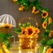 8 Pack 8.2 Ft 30 LED Light Artificial Sunflower Vines Faux Hanging Garland(Yellow)
